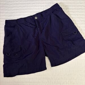 White Sierra Blue Wicking Utility Shorts Womens Large